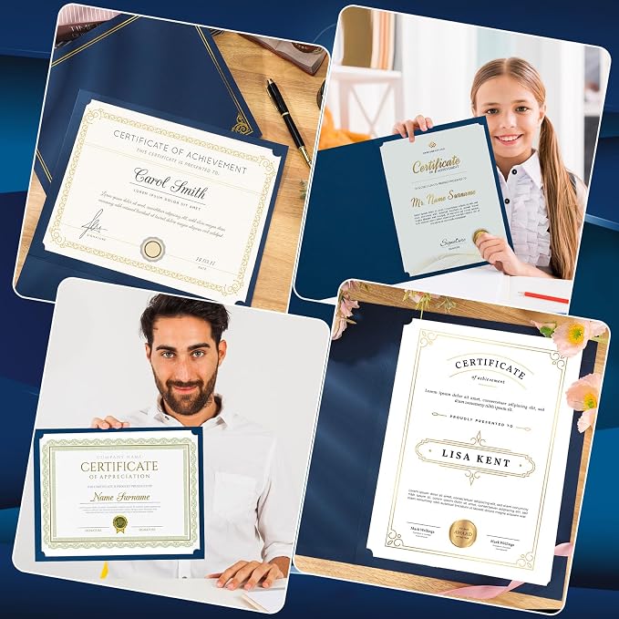 24 Pack Navy Blue Certificate Holders - Image 6