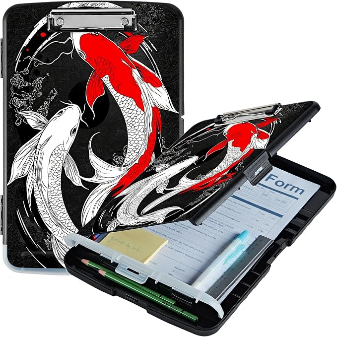 Red White Fish A4 Clipboard by Unknown