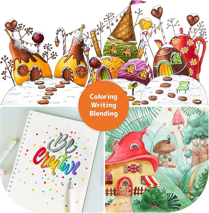 Alcohol Markers, [Beginner Preferred] 100 Vibrant Colors & Dual Tips Art Markers for Kids/Adult Coloring, with Pro Ink, Seamless Blend, Non-Bleeding Pad, & Color Card, for Amateurs/Artists-DeskLoop Office