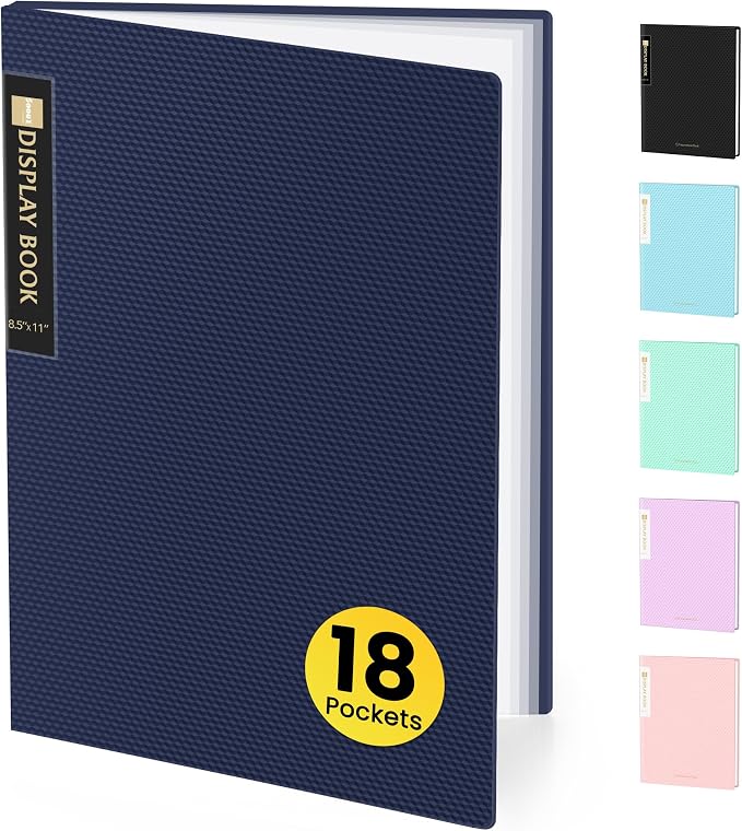 Sooez Binder with Plastic Sleeves 18-Pocket, Displays 36 Pages, 8.5x11 by Sooez