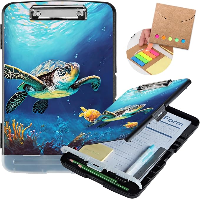 Clipboard with Storage, Heavy Duty Plastic Storage Clipboard with Low Profile - Image 2