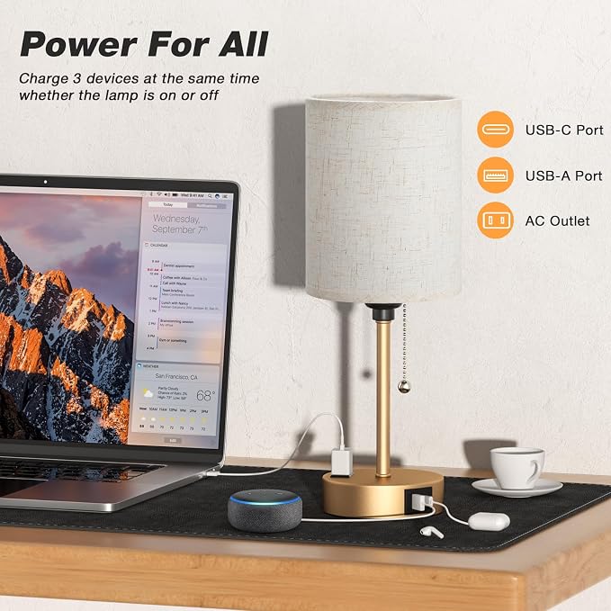 Dicoool Elegant Gold Bedside lamp - Image 2