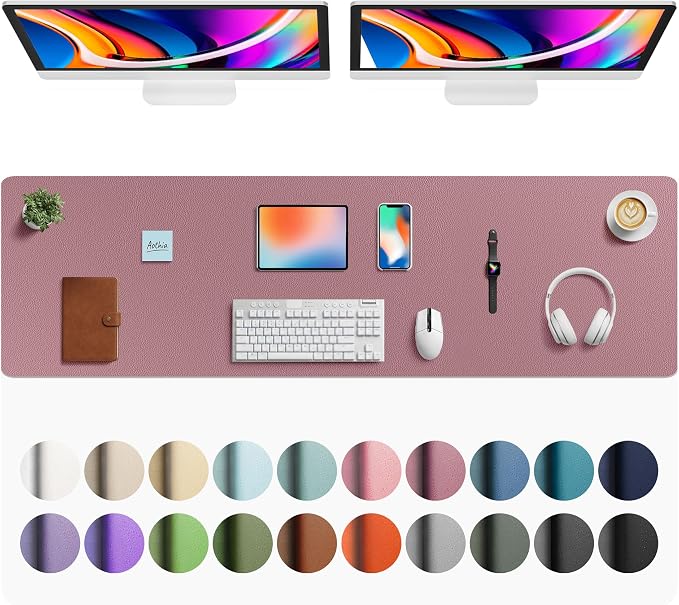 Aothia Faux Leather Desk Mat by AothiaSimpleNaturalUnique