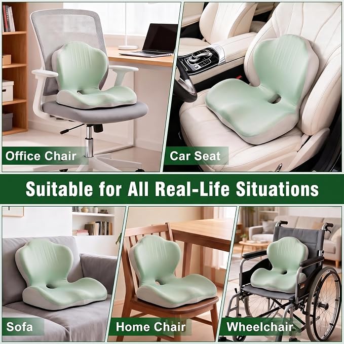 Car Seat Cushion with Lumbar Support Pillow, Memory Foam Office Chair Cushion - Image 7
