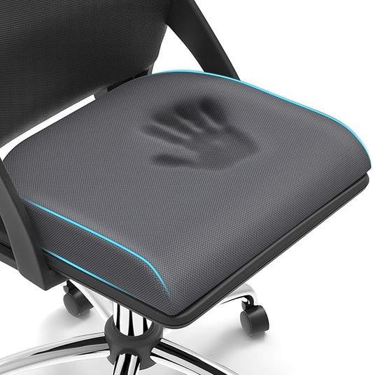 Large Seat Cushion, Soft Foam Cushion for Long Sitting Hours on Office Chair, Home & Car, Non-Slip Chair Pad for Relieving Back & Sciatica & Hip & Coccyx Pain (Grey)