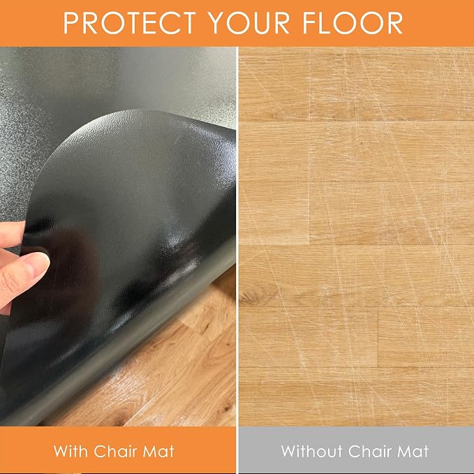 Kuyal Chair mat for Hardwood Floor 46 x 53 inches Rectangle Floor Mats - Image 3