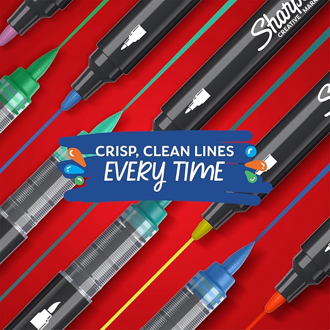Sharpie Creative Markers, Combo Pack, Water-Based Acrylic, Bullet & Brush Tips - Image 5