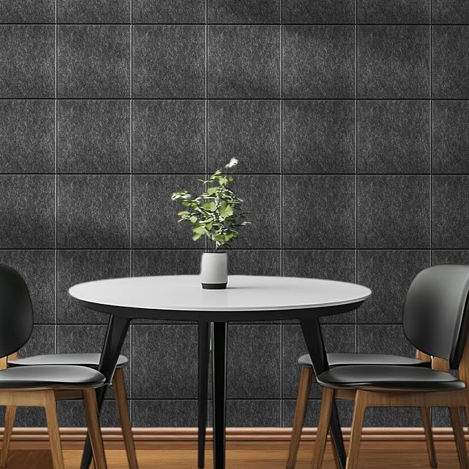 MaxGear Felt Bulletin Board 36" x 24", Dark Gray Felt Wall Tiles Push Pins | - Image 9