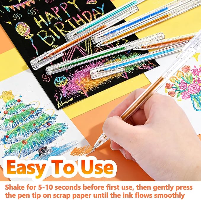 Glitter Gel Pens, 48 Colors Sparkle Gel Pens - Image 3