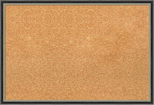 Amanti Art Natural Cork Board for Wall, 17x25 Vision Board with Black Wood Frame, Medium Corkboard Office Decor for Home Organization, Modern Contemporary Corkboard Pinboard to display items for home-DeskLoop Office