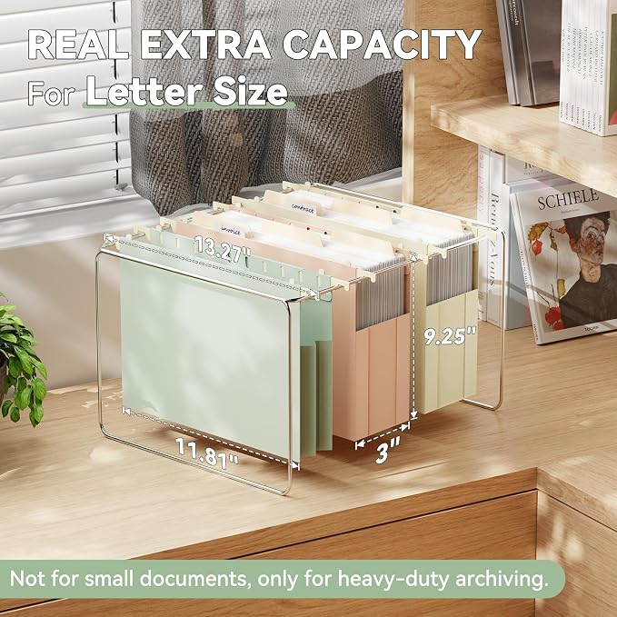 Plastic Extra Wide Hanging File Folder Letter Size, Heavy Duty Reinforced 3" - Image 3