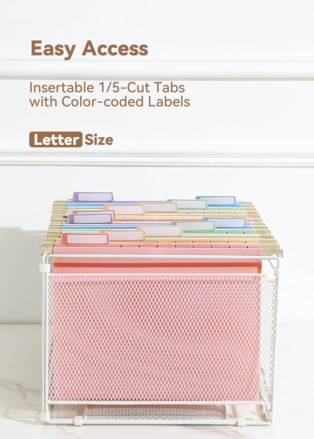 SortRax Plastic Hanging File Folders, Sturdy & Tear-Resistant, Letter Size - Image 3