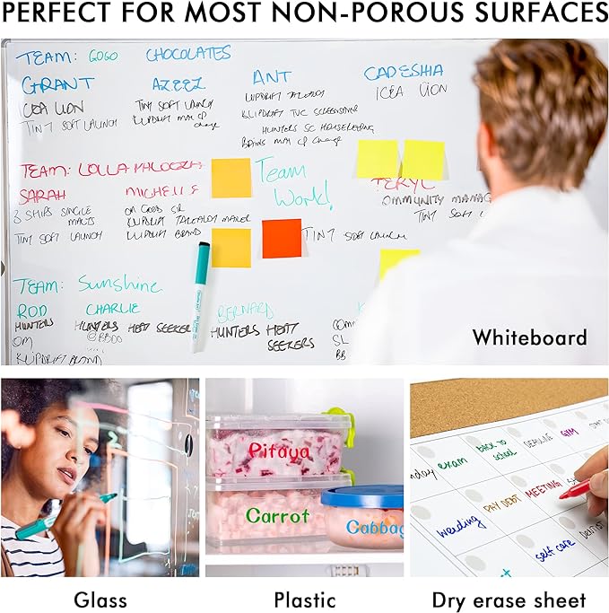 Dry Erase Markers, Shuttle Art 60 Bulk Pack 15 Colors Magnetic Whiteboard - Image 4