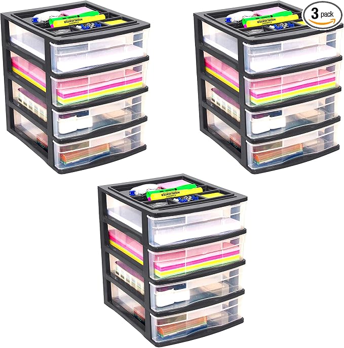 Gracious Living 4 Drawer Desktop & Countertop Organizer w/Organization Lid by GraciousLiving