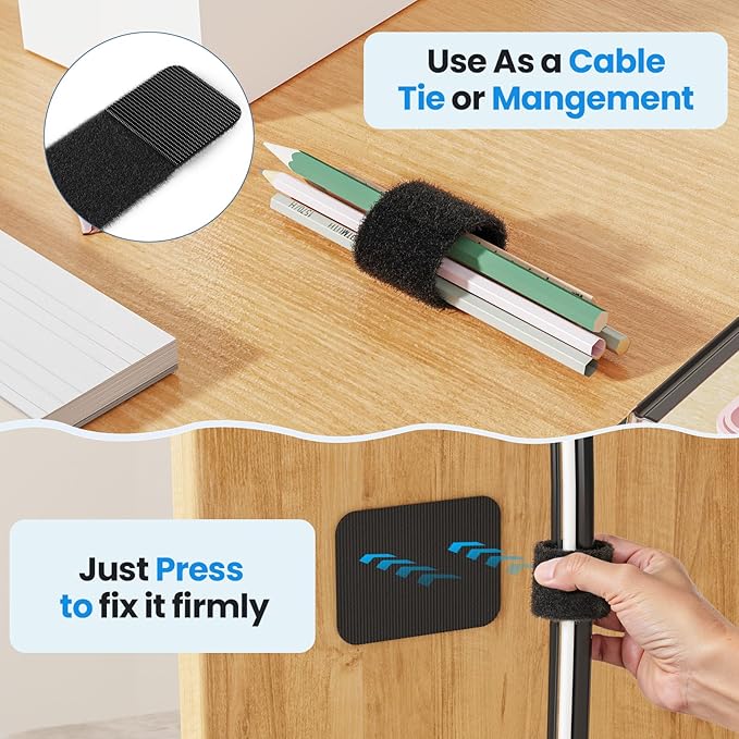 Cable Management Under Desk, 【Up to 15 Cord】【Enhanced Wire Holder】 Cord - Image 3
