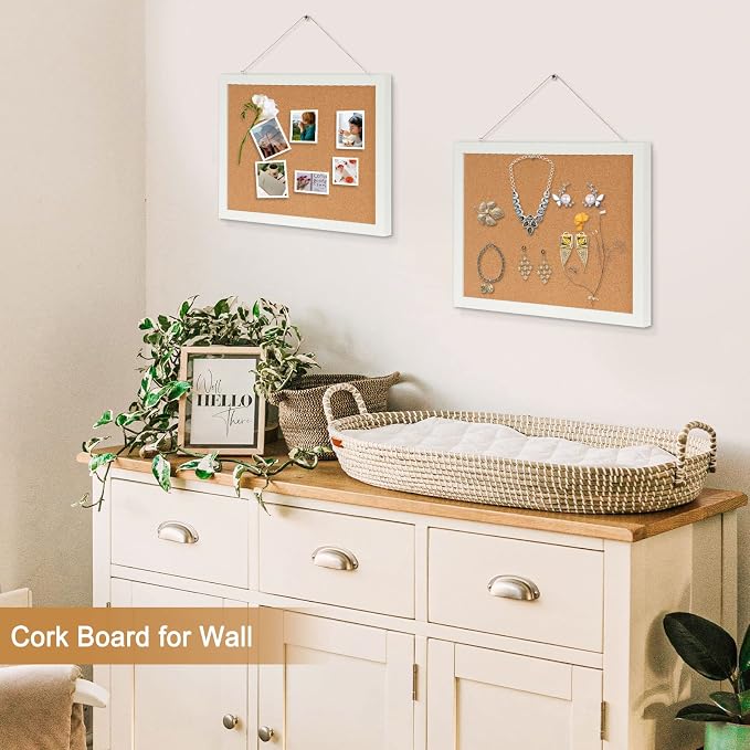 2-Pack Double-Sided Small Wood Framed Cork Board, Picture Display Vision Board - Image 5