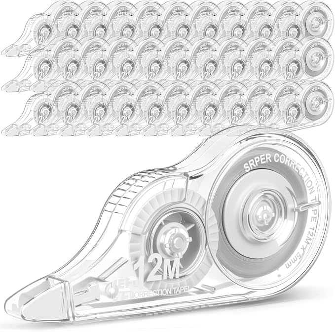 AmazingSpark 100 Pcs White Correction Tape Bulk, 39.4 Ft, Tear-resistant Easy by Unknown