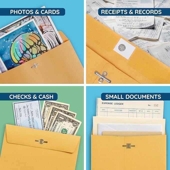 Blue Summit Supplies 100 6” x 9” Clasp Envelopes - Image 4