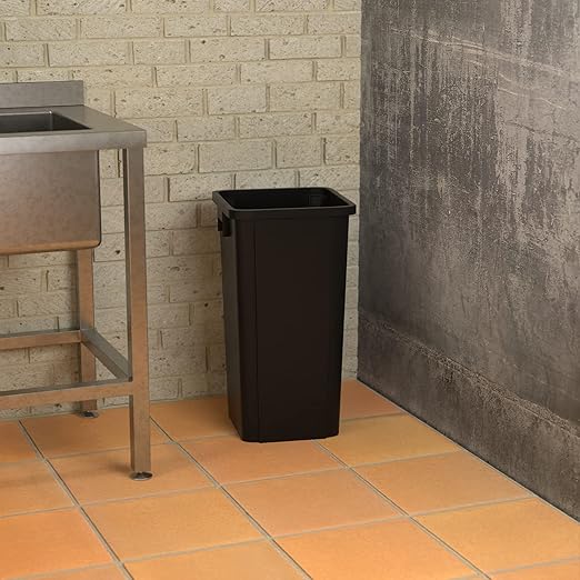 23 Gallon Black Square Commercial Trash Can-DeskLoop Office