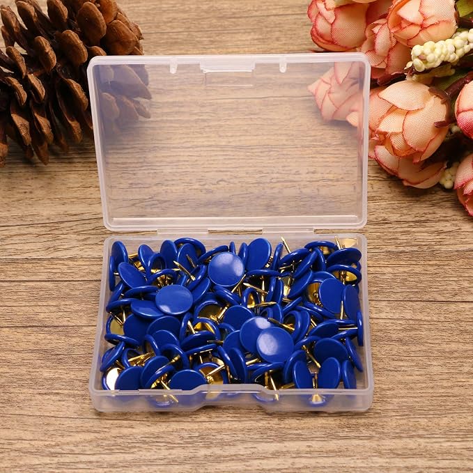 Tupalizy 120PCS Flat Plastic Round Head Map Thumb Tacks Push Pins - Image 3
