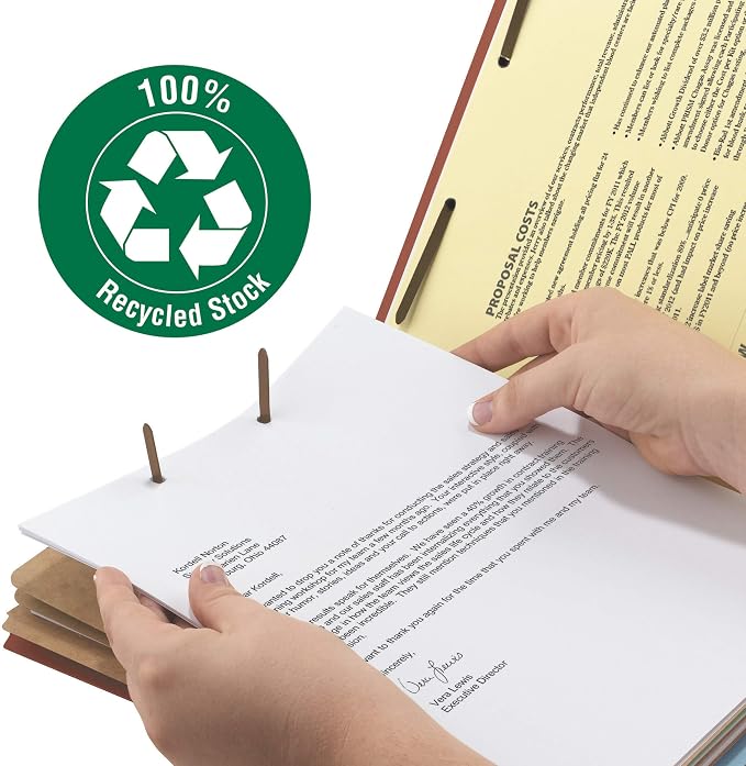 Smead 100% Recycled Pressboard Classification File Folder, 3 Dividers, Legal - Image 4
