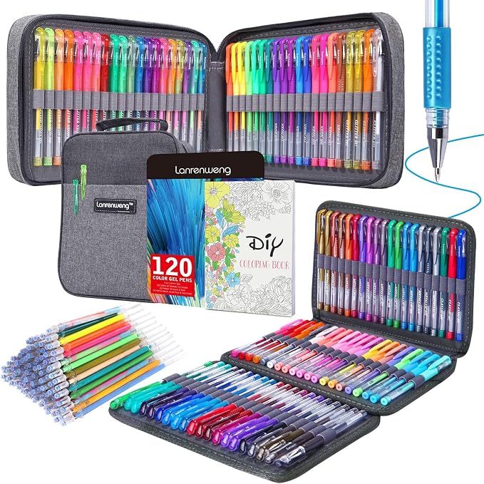 240 Pack Set 120 Colored Gel Pen by LANRENWENG