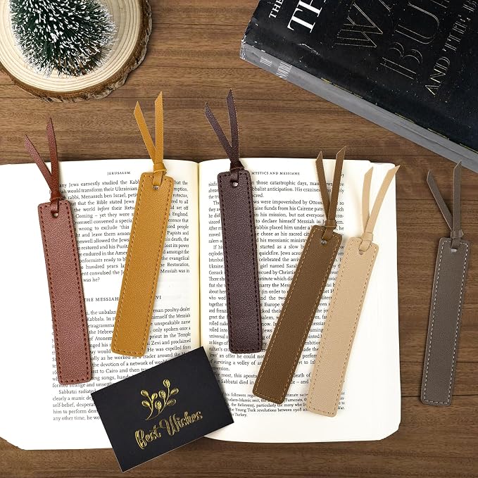 MIXVOVA 6 Pcs Leather Bookmark - Image 7