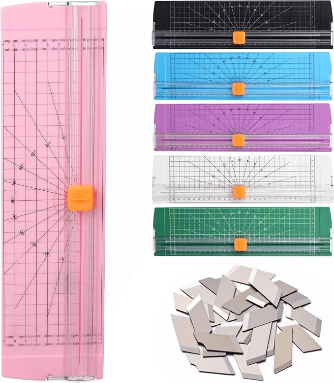 6 Pcs Paper Cutter A4 Size Bulk Includes 25 Blades Sliding Paper Trimmer by Unknown