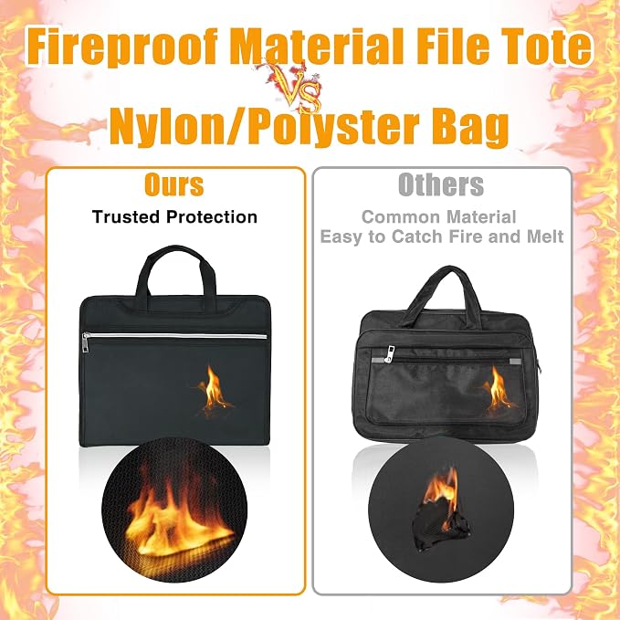 Accordion File Organizer, Fireproof Safe Document Bag, Expanding File Folder - Image 5