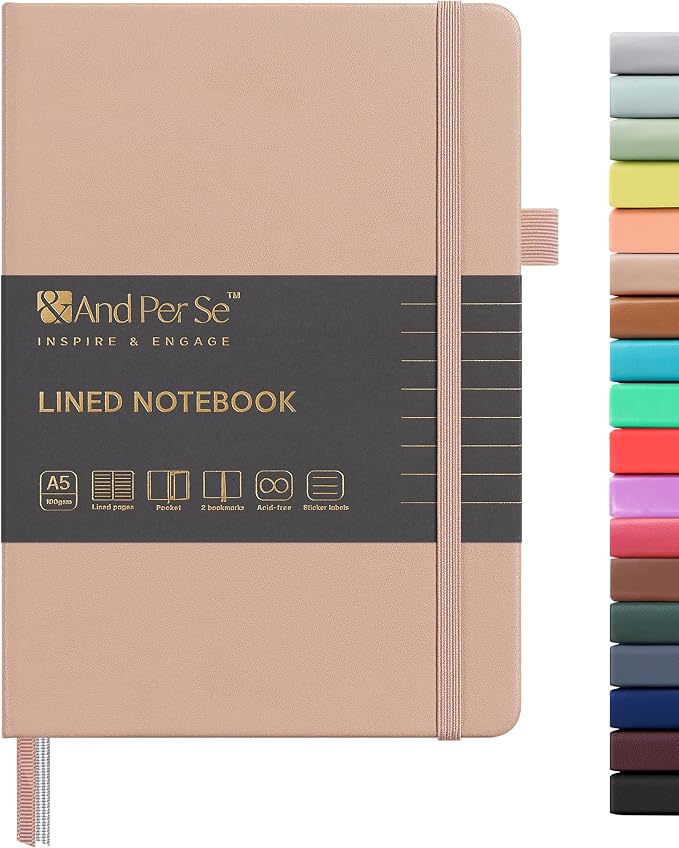 &And Per Se Lined Journal Notebook, 160 Pages, A5 5.7 x 8 inches College Ruled by AndPerSe