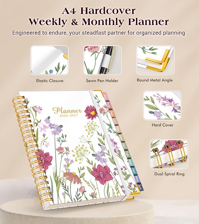 Academic Planner 2026-2027, Hardcover Weekly and Monthly Calendar Planner from - Image 4