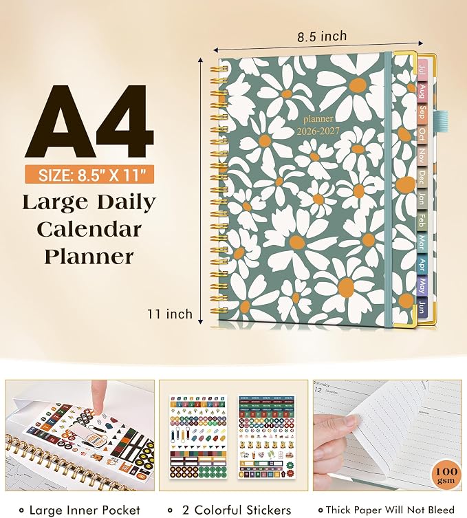 Academic Planner 2026-2027, Hardcover Weekly and Monthly Calendar Planner from - Image 5