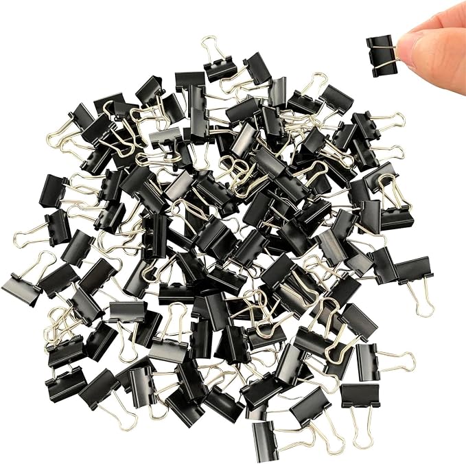 Ykimok 120Pcs Mini Binder Clips, 5/8 inch, Paper Clamps Small Size by Ykimokdailynecessities