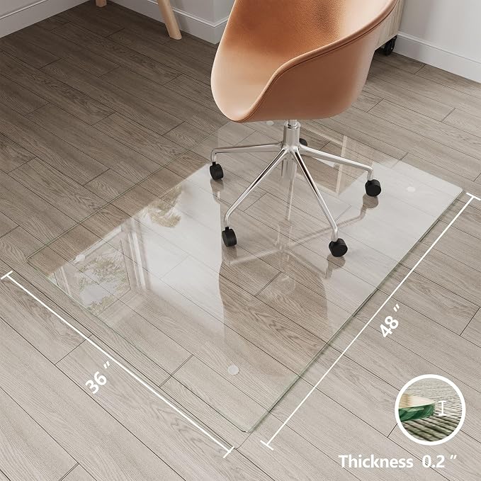 Koonmi Glass Chair Mat for Carpet, Glass Floor Mats - Image 5