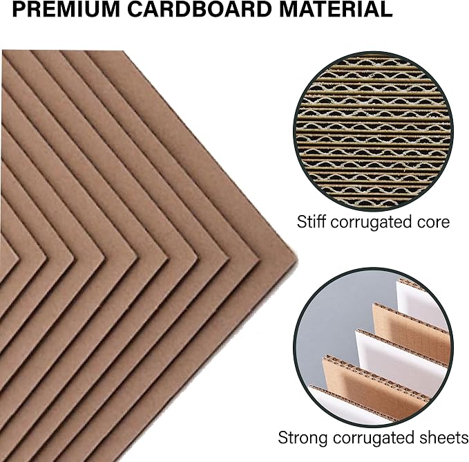 200 Packs Corrugated Cardboard Sheets, Premium Small 5x7 Inch Kraft Cardboard - Image 3