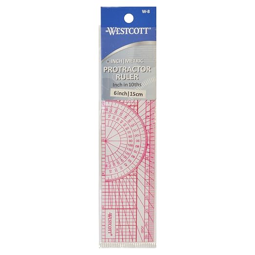 Westcott W-8 Engineers’ Protractor Ruler, 6 in - Image 3