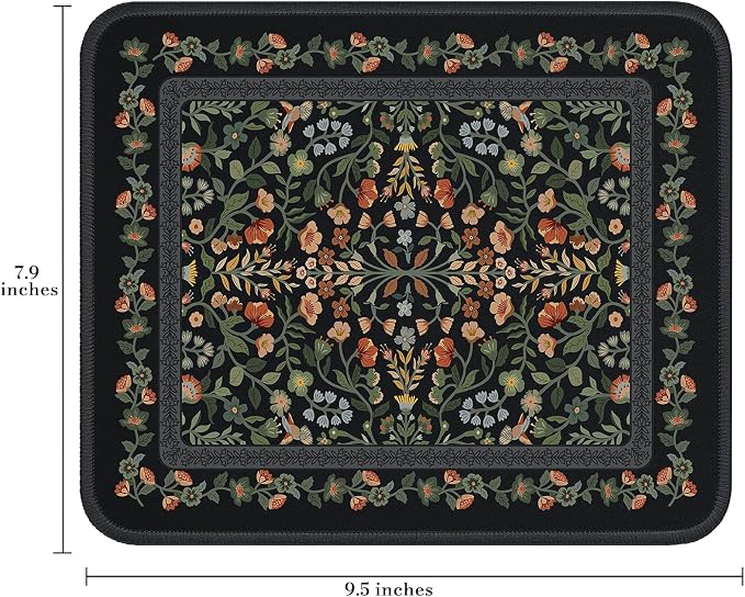 iCasso Aesthetic Small Floral Mouse Pad, Mini Portable Travel Mousepad - Image 2