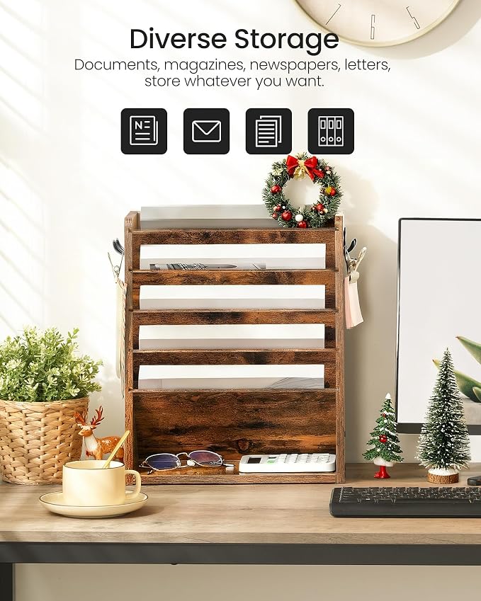 CHOEZON Wall File Organizer, 6-Tier Vertical Mount Hanging Holder - Image 6