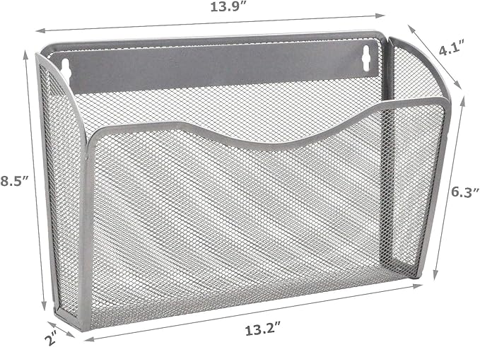 EASEPRES 6 Single Pocket Mesh Hanging File Organizer, Vertical Wall Mounted - Image 2