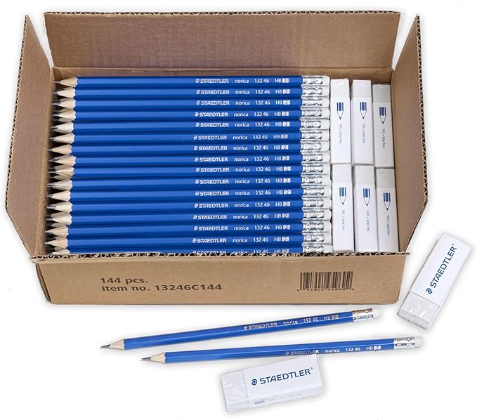 STAEDTLER Norica #2 HB Pencils Class Pack: 144 Pre-Sharpened Pencils + 12 by Staedtler