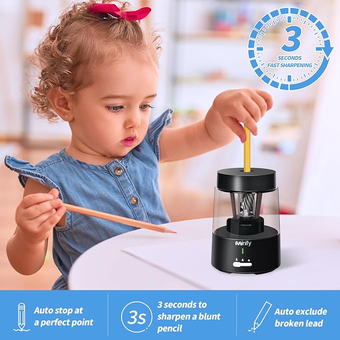 Pencil Sharpener Electric Pencil Sharpener Heavy Duty Blade Rechargeable - Image 2