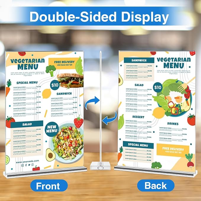 Daofary Acrylic Sign Holder 5 x 7 Inches 4 Pack, Double-Sided Stand up Table - Image 4