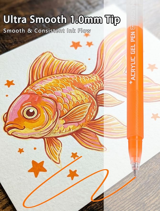 ROSYMENG Acrylic Gel Pens 160 Colors, Ultra‑Smooth 1.0mm Tip - Image 3