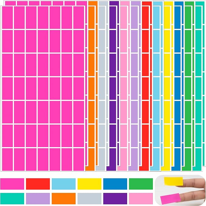 YSHIHE Colored Label Stickers, 1.57" x 0.75" Color Coding Sticker 1176 PCS | 12 by YSHIHE