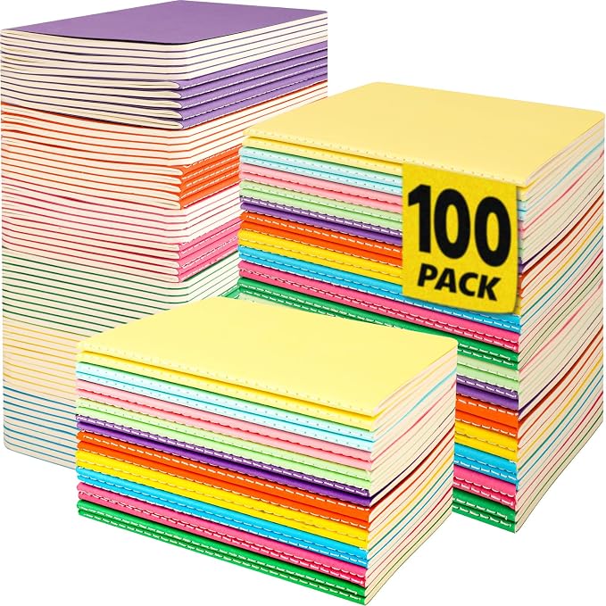 YesBes 100 Pack Mini Composition Notebook Bulk, Small Pocket Notebook 3.5 Inch by YesBes