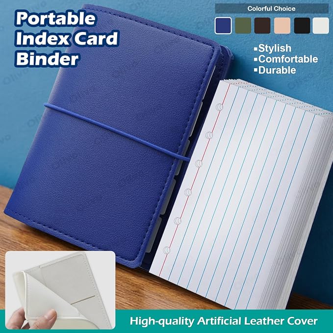 3x5 Lined Index Cards with Ring Binder Holder and Dividers, 100 Note Cards - Image 3