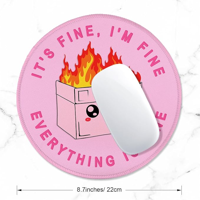 ITNRSIIET Round Mouse Pad with Stitched Edge Premium-Textured Waterproof - Image 2