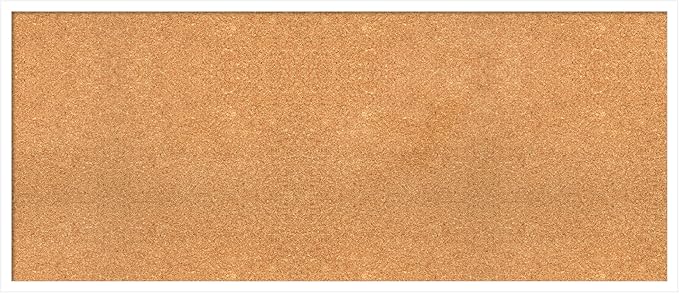 Amanti Art Natural Cork Board for Wall, 21x49 Vision Board with White Frame, Oversize Corkboard Office Decor for Home Organization, Modern Corkboard Pinboard to Display Items for Home Organization in-DeskLoop Office