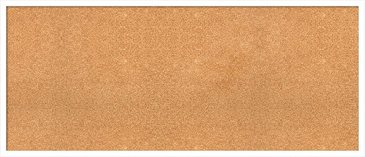 Amanti Art Natural Cork Board for Wall, 21x49 Vision Board with White Frame, Oversize Corkboard Office Decor for Home Organization, Modern Corkboard Pinboard to Display Items for Home Organization in-DeskLoop Office