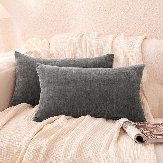 Amazon Basics Chenille Throw Pillow Covers, Home Decor Lumbar Cushion Cover by AmazonBasics